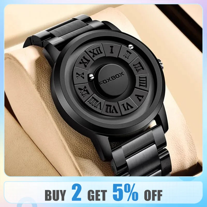 LIGE Luxury Watch Men Creative Scrolling Pointer Magnetic Force Sport Watches Men Quartz Chronograph Man Clock Relogio Masculino