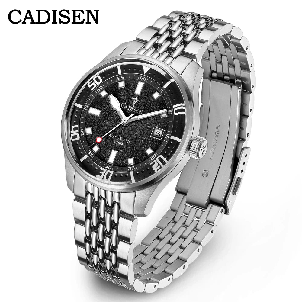 CADISEN Automatikuhr für Herren, Business-Casual-Wasserdicht, Japanisches MIYOTA 8215-Uhrwerk, Gewölbtes Glas