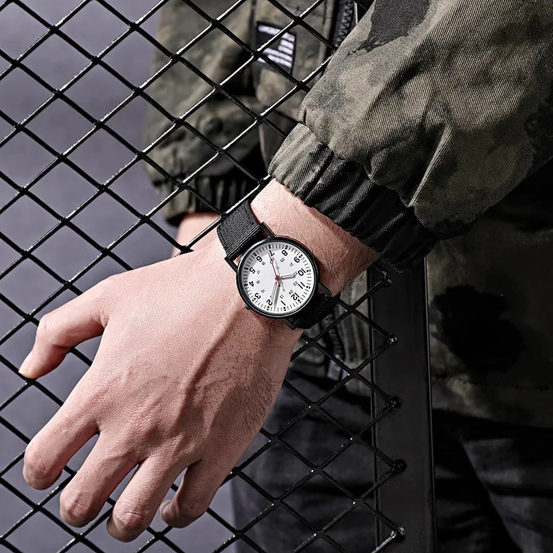 Luminous Men Sport Military Watch Shock Resistant Wristwatches Simple Nylon Band Male Army Wrist Watch Quartz