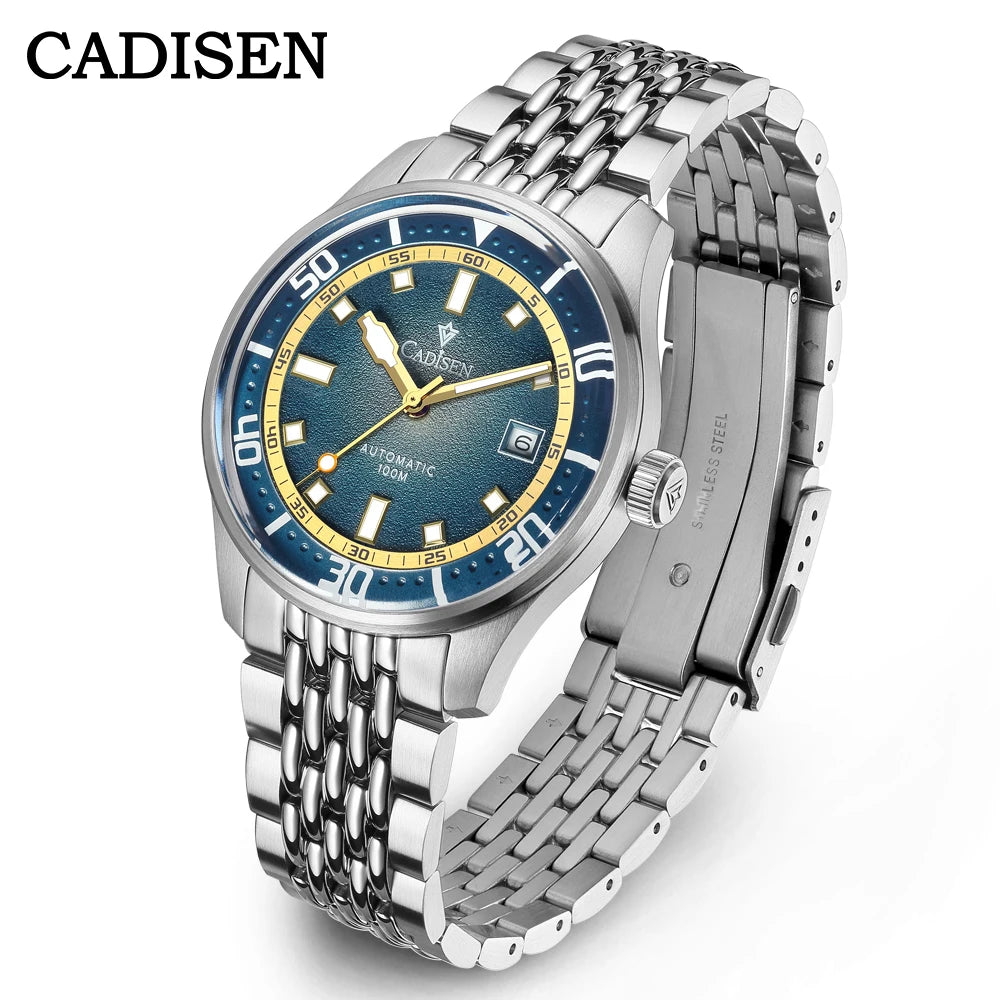 CADISEN Automatikuhr für Herren, Business-Casual-Wasserdicht, Japanisches MIYOTA 8215-Uhrwerk, Gewölbtes Glas