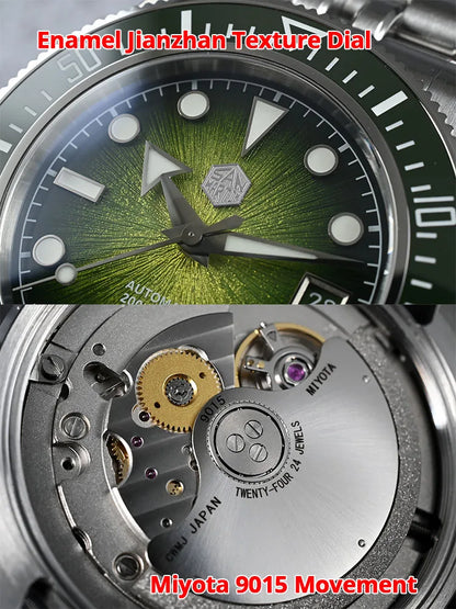 San Martin 40mm  Taucheruhr mit Miyota 9015 Uhrwerk 200m wasserdicht SN0148