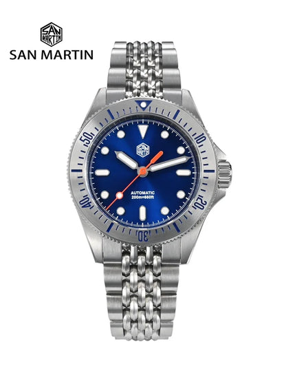 San Martin Original Design 38.8mm Upgrade Diver Watch Sunburst Enamel Dial NH35 Automatic Mechanical Luxury Waterproof 200m Lume