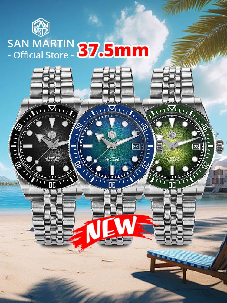 San Martin 40mm  Taucheruhr mit Miyota 9015 Uhrwerk 200m wasserdicht SN0148