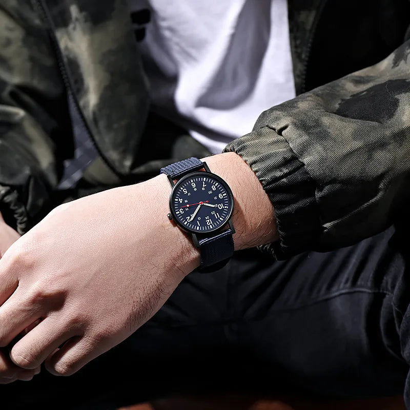 Luminous Men Sport Military Watch Shock Resistant Wristwatches Simple Nylon Band Male Army Wrist Watch Quartz