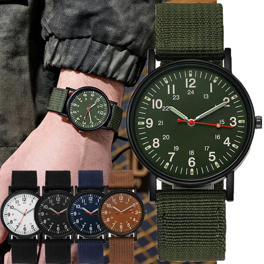 Luminous Men Sport Military Watch Shock Resistant Wristwatches Simple Nylon Band Male Army Wrist Watch Quartz