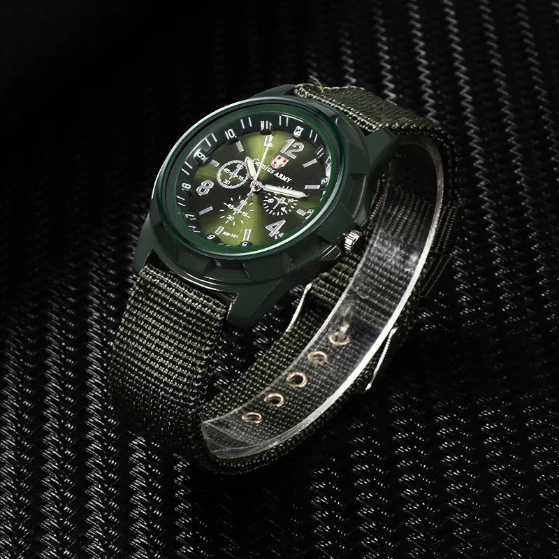 Men Army Watch Nylon Military Male Quartz Watches Fabric Canvas Strap Casual Cool Men's Sport Round Dial Relogios Wristwatch