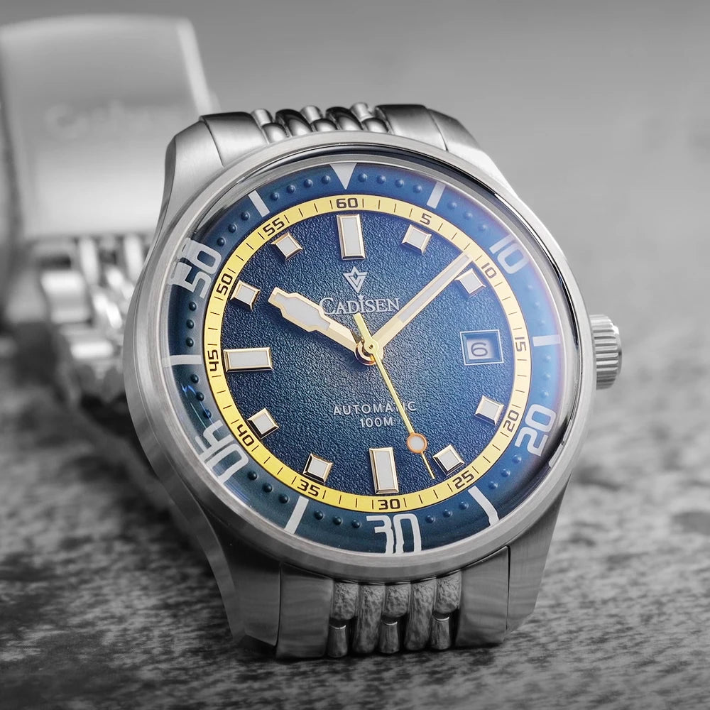 CADISEN Automatikuhr für Herren, Business-Casual-Wasserdicht, Japanisches MIYOTA 8215-Uhrwerk, Gewölbtes Glas
