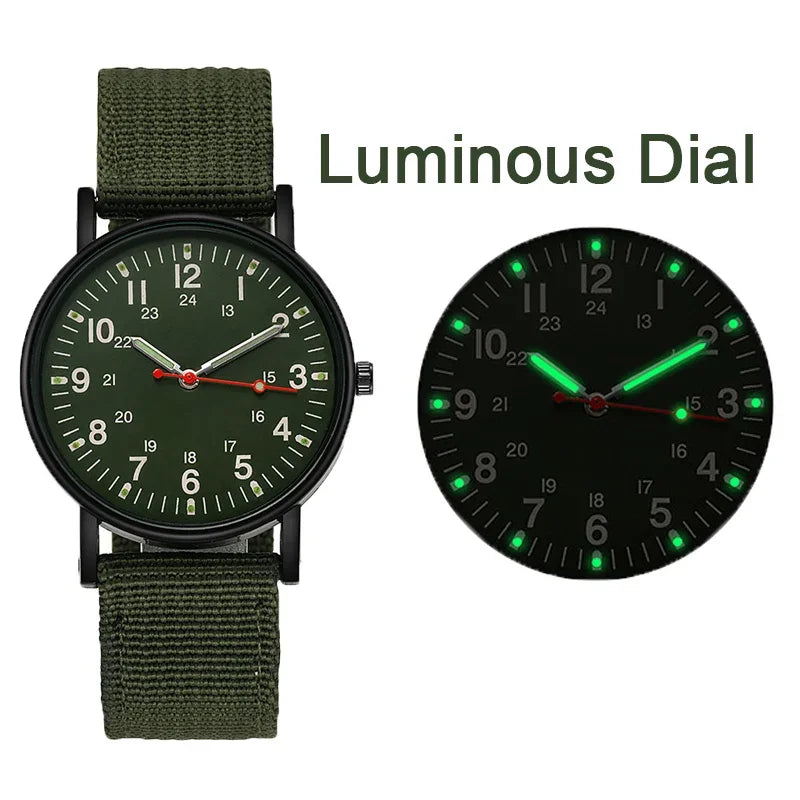 Luminous Men Sport Military Watch Shock Resistant Wristwatches Simple Nylon Band Male Army Wrist Watch Quartz