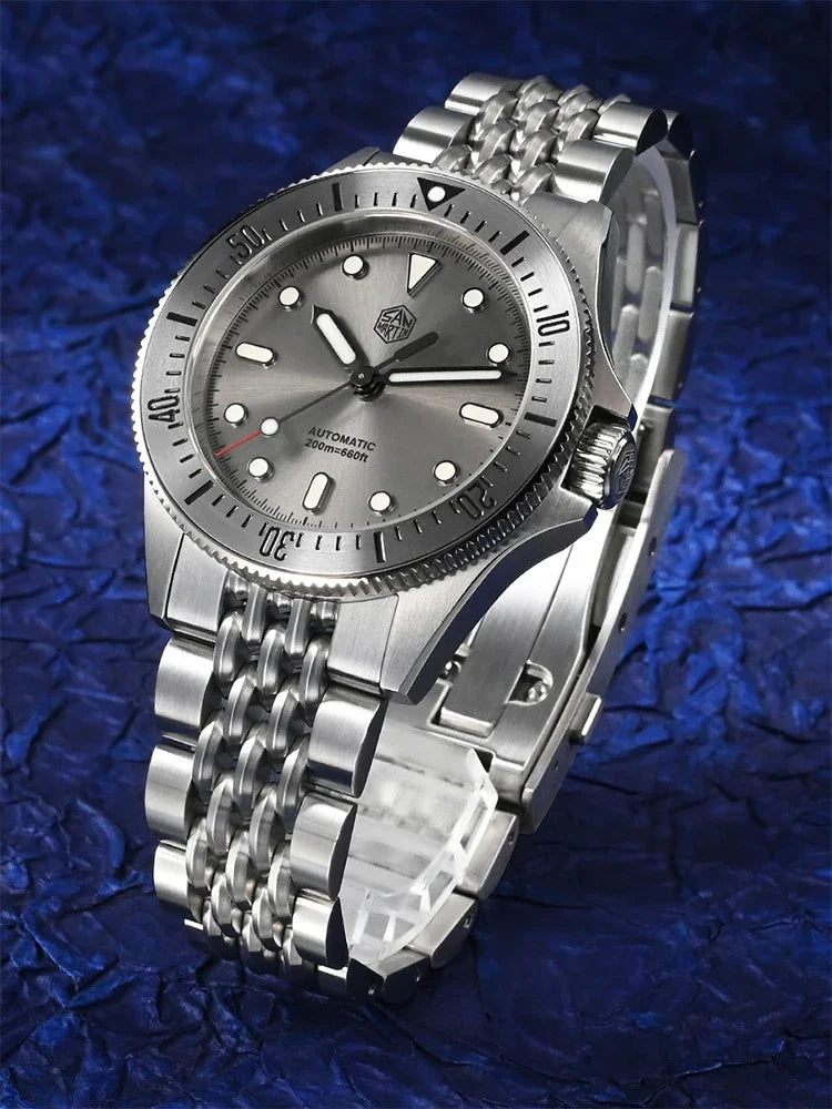 San Martin Original Design 38.8mm Upgrade Diver Watch Sunburst Enamel Dial NH35 Automatic Mechanical Luxury Waterproof 200m Lume