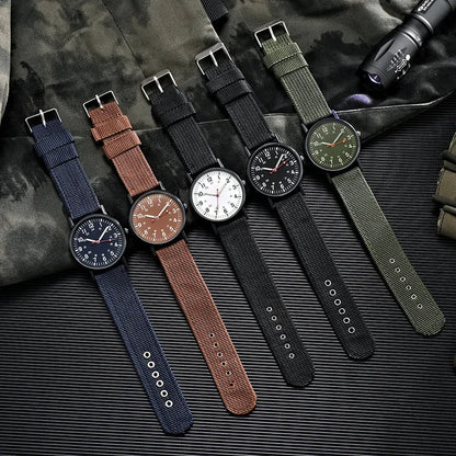 Luminous Men Sport Military Watch Shock Resistant Wristwatches Simple Nylon Band Male Army Wrist Watch Quartz