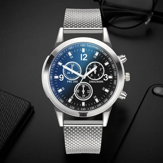 Casual Quartz Wristwatches Luxury Quartz Watch for Men Stainless Steel Dial Bracele Watch