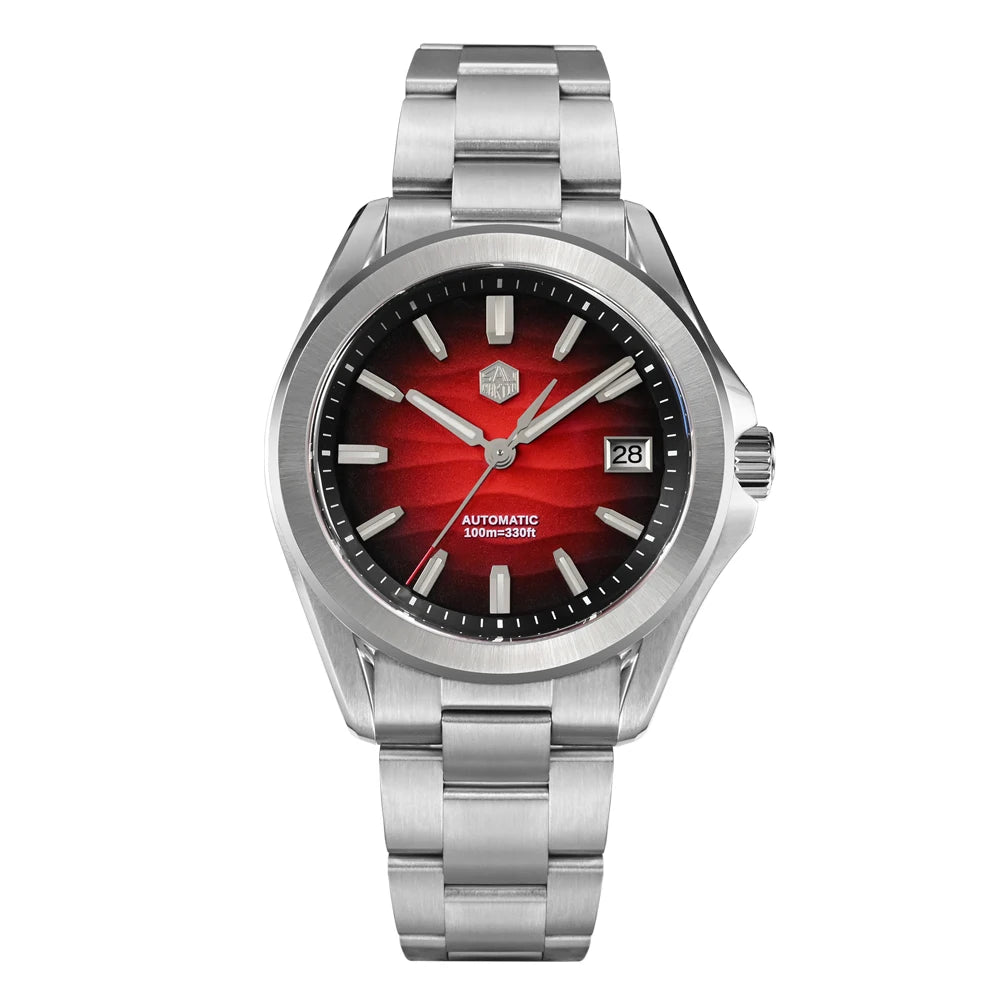 San Martin Modell SN0129 Gada Uhr 39 mm Wüstenstruktur mit NH35, Automatikuhr + Saphirglas, Wasserdicht, 100 M Leuchtend