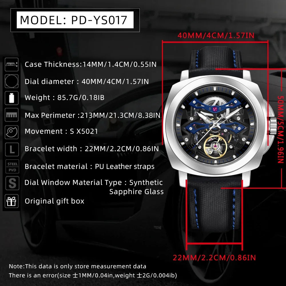 Pagani Design Luxury 40mm Luminous Dial Mechanical Automatic Watches 100m Waterproof Hollow Business Watch for Men YS017 Reloj Michas.Zeithaus
