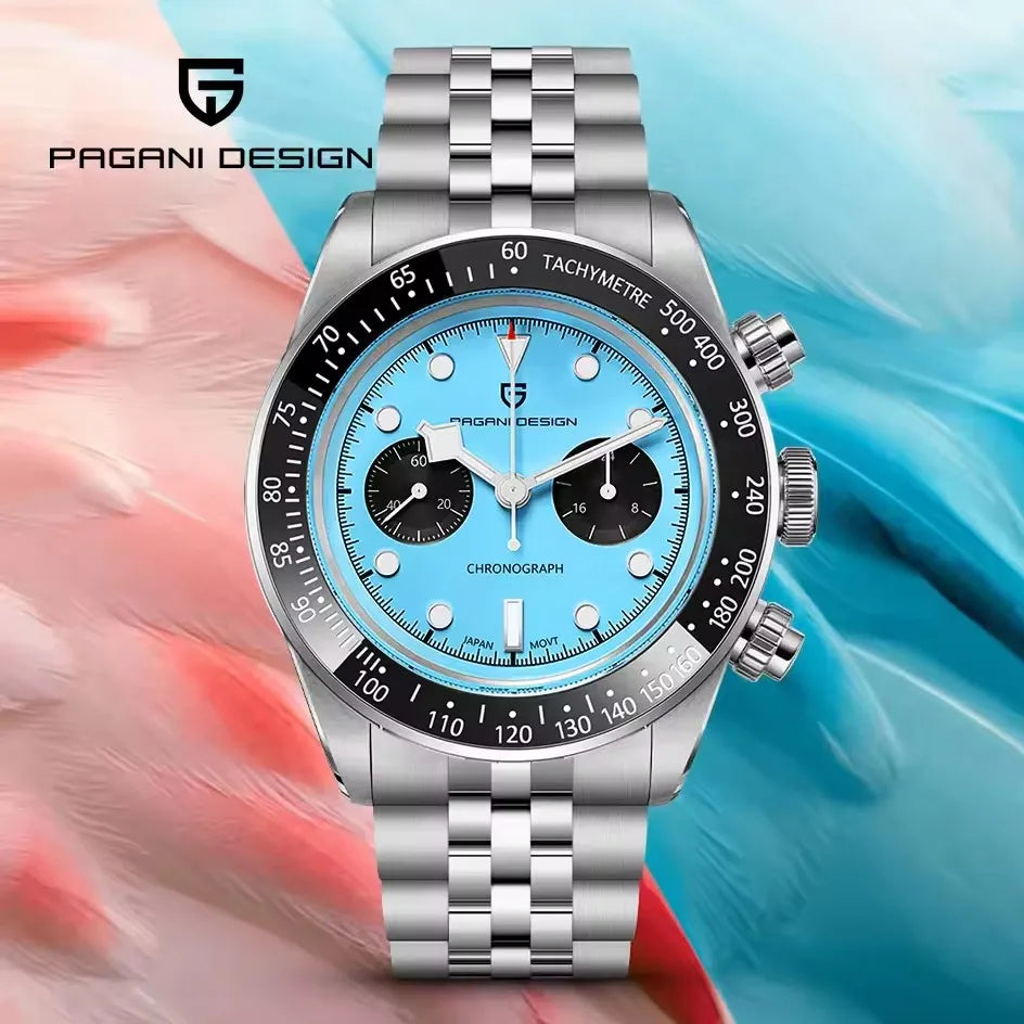 PAGANI DESIGN Men's Watches New BB Panda Luxury Quartz Watch Men Sport Chronograph Stainless Steel Sapphire Mirror Waterproof Michas.Zeithaus